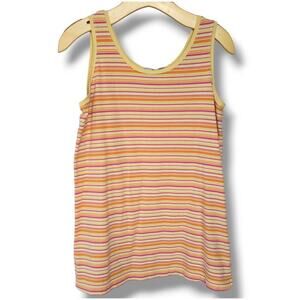 ✳️5/$15 - Duo Maternity Women's Orange Striped sleeveless shirt - medium
